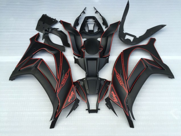 Negro Mate & Rojo 2011-2015 Kawasaki ZX10R Carenado Moto
