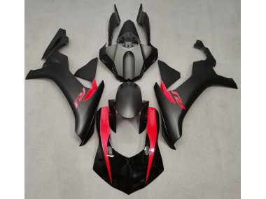 Negro Mate & Rojo Perla 2015-2019 Yamaha R1 Carenado Moto