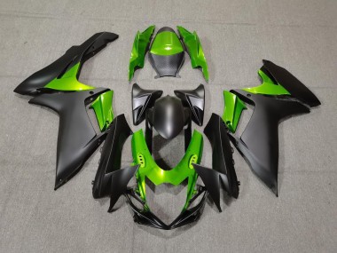 Negro Mate & Verde 2011-2024 Suzuki GSXR 600-750 Carenado Moto