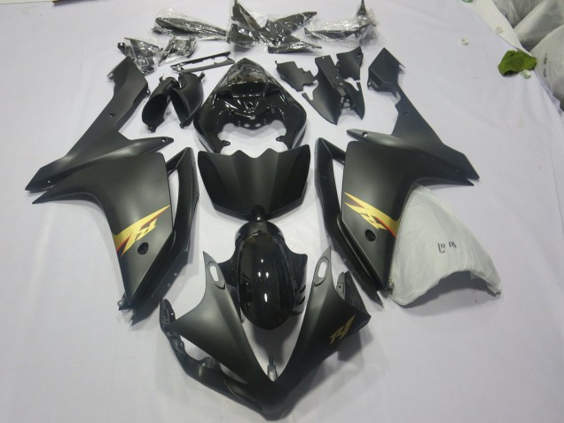 Negro & Oro 2007-2008 Yamaha R1 Carenado Moto