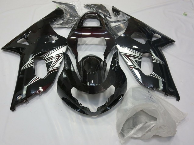 Negro Plata 2001-2003 Suzuki GSXR 600-750 Carenado Moto