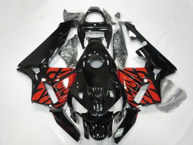 Negro & Rojo Tribal 2005-2006 Honda CBR600RR Carenado Moto