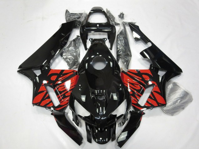 Negro & Rojo Tribal 2005-2006 Honda CBR600RR Carenado Moto