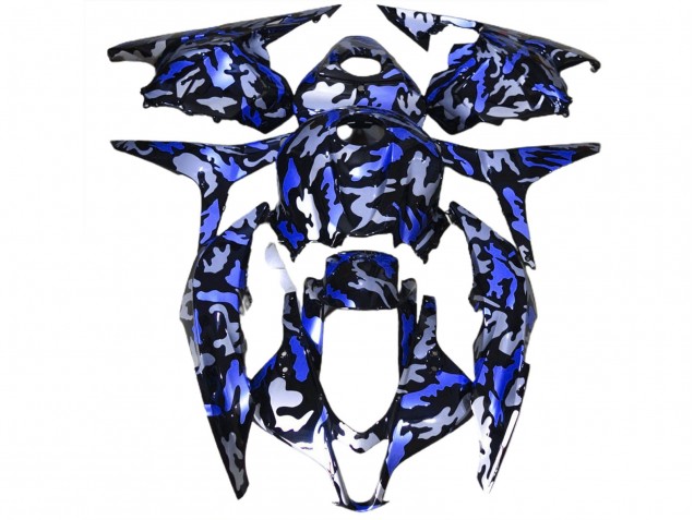 Nieve Azul Oscuro Camuflaje 2009-2012 Honda CBR600RR Carenado Moto Nieve Azul Oscuro Camuflaje 2009-2012 Honda CBR600RR Carenado Moto