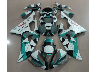 Nieve Verde Espuma De Mar Camuflaje 2008-2016 Yamaha R6 Carenado Moto