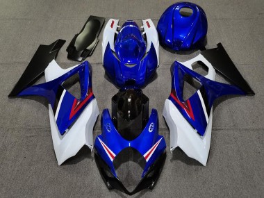 OEM Estilo Azul Brillante & Blanco 2007-2008 Suzuki GSXR 1000 Carenado Moto