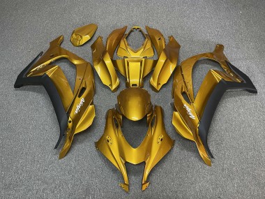 Oro Con Ninja Blanco 2016-2019 Kawasaki ZX10R Carenado Moto