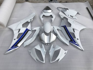 Plata & Azul 2006-2007 Yamaha R6 Carenado Moto