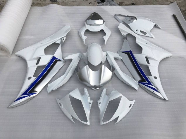 Plata & Azul 2006-2007 Yamaha R6 Carenado Moto