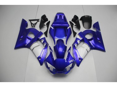 Plata Blanco & Azul 1998-2002 Yamaha R6 Carenado Moto