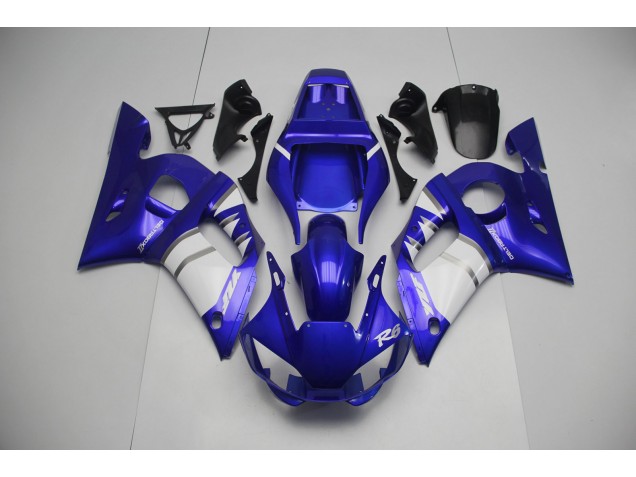 Plata Blanco & Azul 1998-2002 Yamaha R6 Carenado Moto