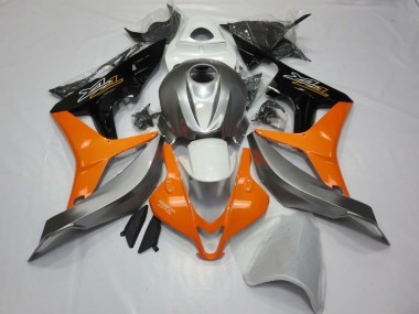 Plata Blanco & Naranja 2007-2008 Honda CBR600RR Carenado Moto
