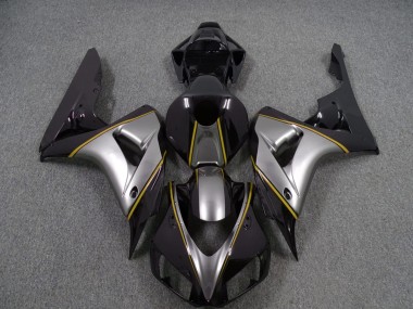 Plata Con Raya Diplomática Amarilla 2006-2007 Honda CBR1000RR Carenado Moto