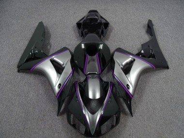 Plata Con Raya Diplomática De Color Morado Oscuro 2006-2007 Honda CBR1000RR Carenado Moto