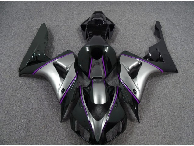 Plata Con Raya Diplomática De Color Morado Oscuro 2006-2007 Honda CBR1000RR Carenado Moto
