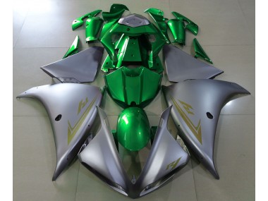 Plata Mate & Verde 2009-2011 Yamaha R1 Carenado Moto