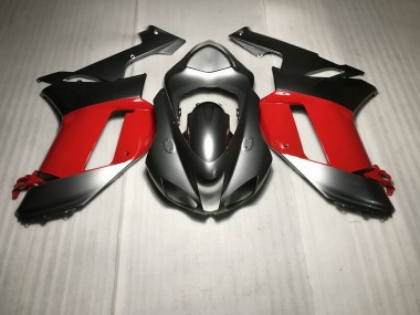 Plata Metalizada Con Rojo 2007-2008 Kawasaki ZX6R Carenado Moto