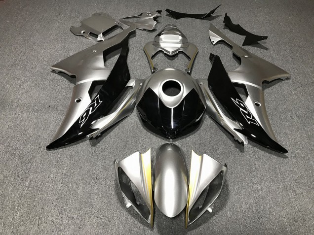 Plata & Negro Personalizado 2008-2016 Yamaha R6 Carenado Moto Plata & Negro Personalizado 2008-2016 Yamaha R6 Carenado Moto