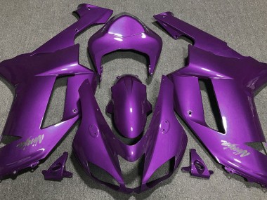 Púrpura Brillante 2007-2008 Kawasaki ZX6R Carenado Moto