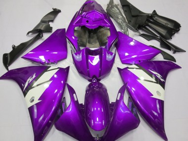 Púrpura Brillante & Blanco 2012-2014 Yamaha R1 Carenado Moto