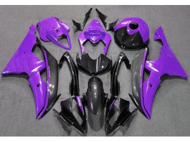 Púrpura Brillante & Fibra De Carbono 2008-2016 Yamaha R6 Carenado Moto