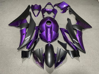 Púrpura & Negro Mate & Logotipos 2008-2016 Yamaha R6 Carenado Moto