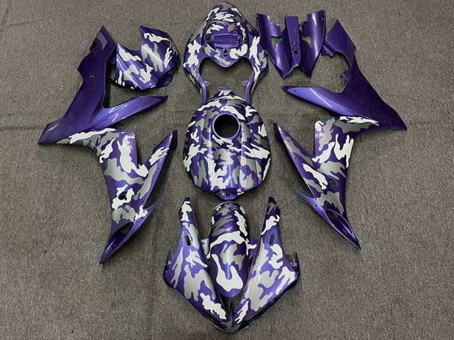 Púrpura Oscuro Camuflaje 2004-2006 Yamaha R1 Carenado Moto