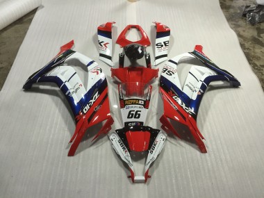 Rojo Azul & Blanco Carreras 2011-2015 Kawasaki ZX10R Carenado Moto