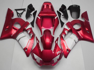 Rojo Blanco 1998-2002 Yamaha R6 Carenado Moto