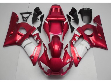 Rojo Blanco 1998-2002 Yamaha R6 Carenado Moto