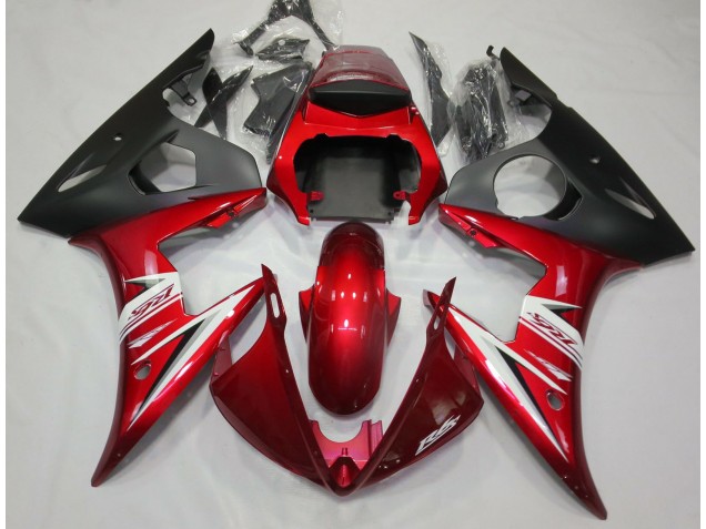 Rojo Blanco 2003-2004 Yamaha R6 Carenado Moto