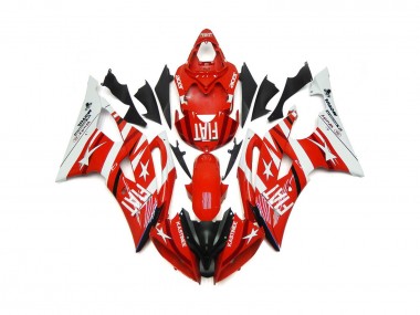 Rojo & Blanco Con Estrellas 2008-2016 Yamaha R6 Carenado Moto