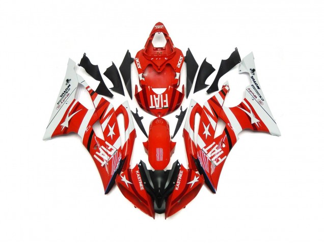 Rojo & Blanco Con Estrellas 2008-2016 Yamaha R6 Carenado Moto