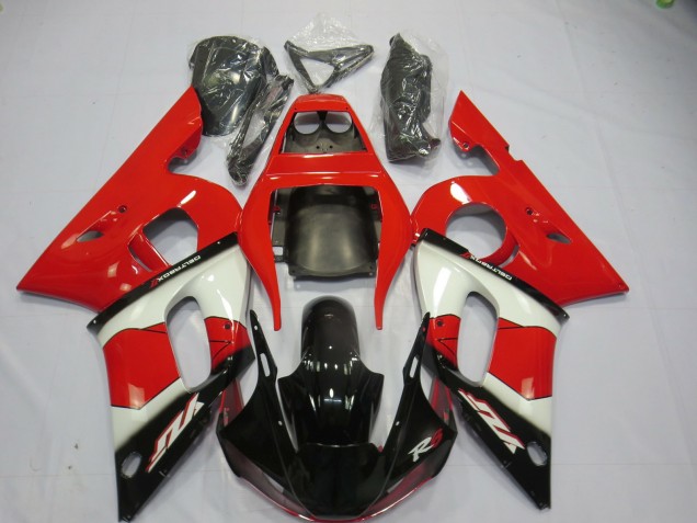 Rojo Blanco & Negro 1998-2002 Yamaha R6 Carenado Moto