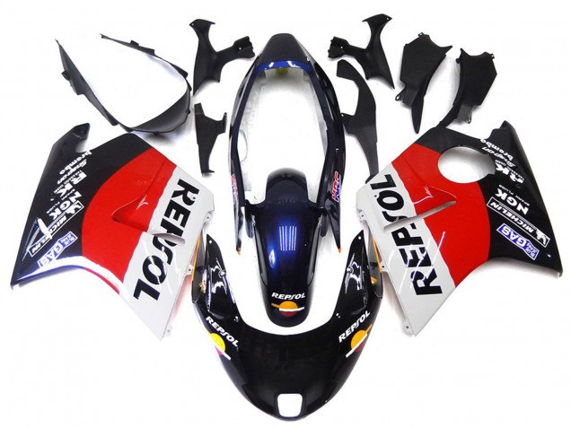 Rojo Blanco & Negro Repsol 1996-2007 Honda CBR1100XX Carenado Moto