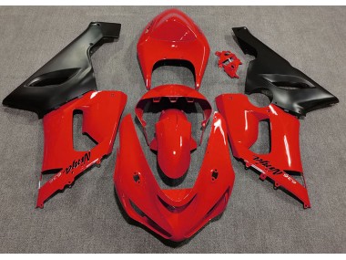 Rojo Brillante 2005-2006 Kawasaki ZX6R Carenado Moto
