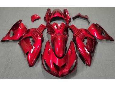 Rojo Brillante 2006-2011 Kawasaki ZX14R Carenado Moto
