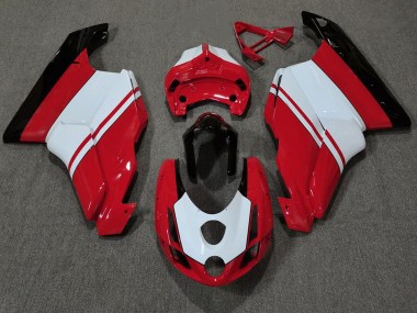Rojo Brillante & Blanco 2003-2004 Ducati 749 999 Carenado Moto