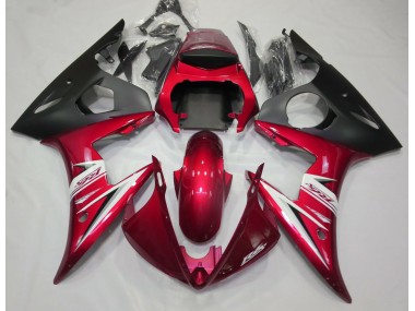 Rojo Brillante & Blanco 2003-2004 Yamaha R6 Carenado Moto