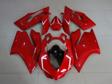 Rojo Brillante & Blanco 2011-2014 Ducati 1199 Carenado Moto