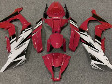 Rojo Brillante & Blanco 2011-2015 Kawasaki ZX10R Carenado Moto