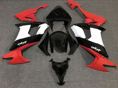 Rojo Brillante Blanco & Negro 2008-2010 Kawasaki ZX10R Carenado Moto