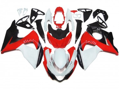 Rojo Brillante Con Blanco & Negro 2009-2016 Suzuki GSXR 1000 Carenado Moto
