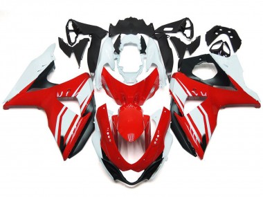 Rojo Brillante Con Estilo Negro 2009-2016 Suzuki GSXR 1000 Carenado Moto