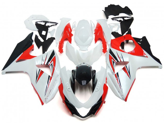 Rojo Brillante Con Estilo Personalizado En Blanco & Negro 2009-2016 Suzuki GSXR 1000 Carenado Moto