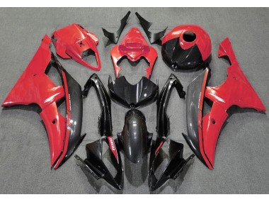 Rojo Brillante & Fibra De Carbono 2008-2016 Yamaha R6 Carenado Moto