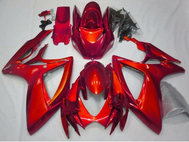 Rojo Brillante Liso 2006-2007 Suzuki GSXR 600-750 Carenado Moto