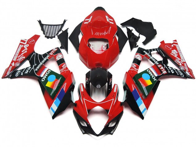 Rojo Brillante Multicolor 2007-2008 Suzuki GSXR 1000 Carenado Moto Rojo Brillante Multicolor 2007-2008 Suzuki GSXR 1000 Carenado Moto