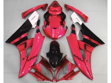 Rojo Brillante & Negro 2006-2007 Yamaha R6 Carenado Moto