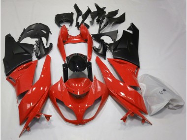 Rojo Brillante & Negro 2009-2012 Kawasaki ZX6R Carenado Moto
